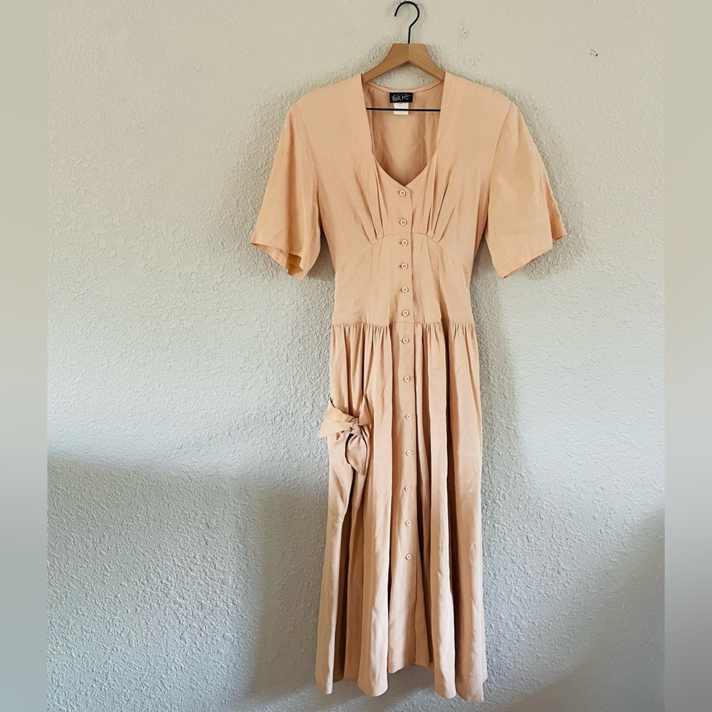 Vintage Peach Midi Dress